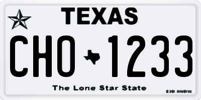 TX license plate CHO1233