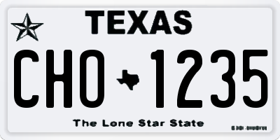 TX license plate CHO1235
