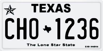 TX license plate CHO1236