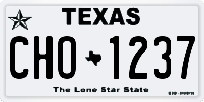 TX license plate CHO1237