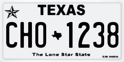 TX license plate CHO1238