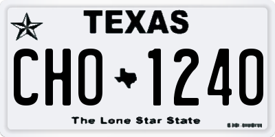 TX license plate CHO1240