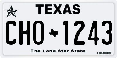 TX license plate CHO1243
