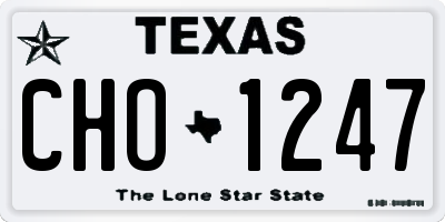 TX license plate CHO1247