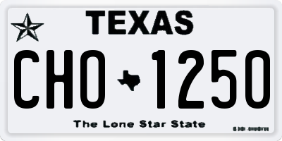 TX license plate CHO1250