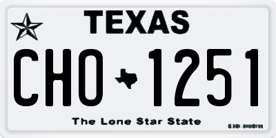 TX license plate CHO1251