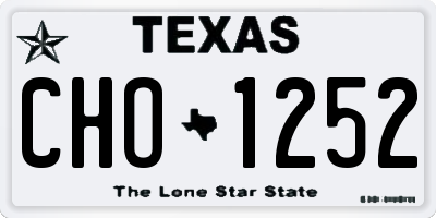 TX license plate CHO1252