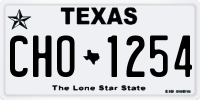 TX license plate CHO1254