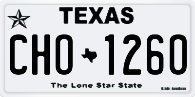 TX license plate CHO1260