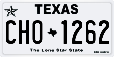 TX license plate CHO1262