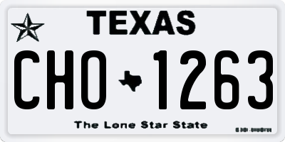 TX license plate CHO1263