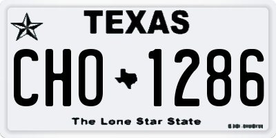 TX license plate CHO1286