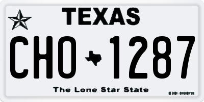 TX license plate CHO1287