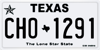 TX license plate CHO1291