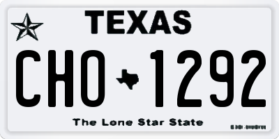 TX license plate CHO1292