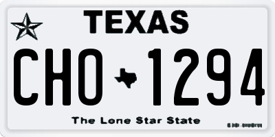 TX license plate CHO1294