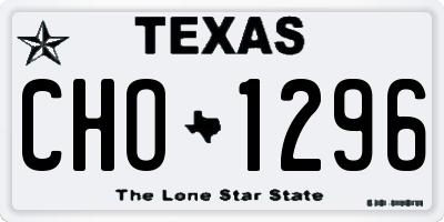 TX license plate CHO1296