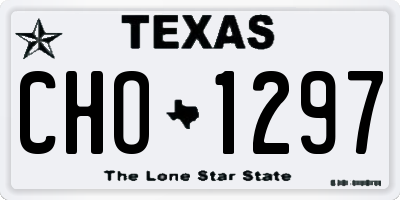 TX license plate CHO1297