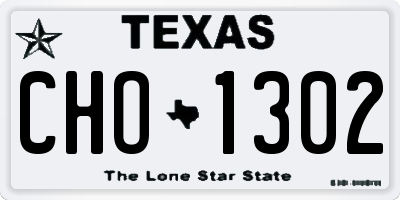 TX license plate CHO1302