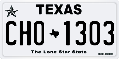 TX license plate CHO1303