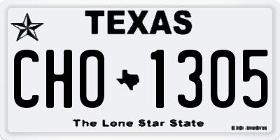 TX license plate CHO1305