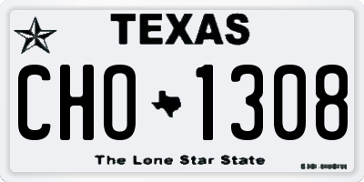 TX license plate CHO1308