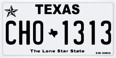 TX license plate CHO1313