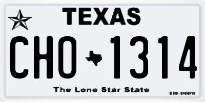 TX license plate CHO1314