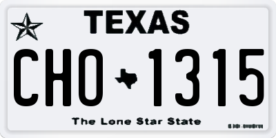 TX license plate CHO1315