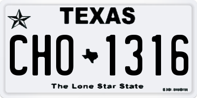 TX license plate CHO1316