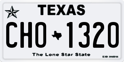TX license plate CHO1320