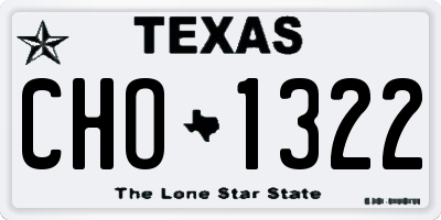 TX license plate CHO1322
