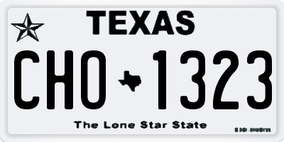 TX license plate CHO1323