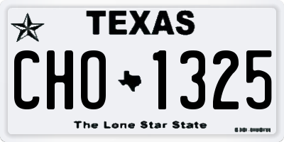 TX license plate CHO1325