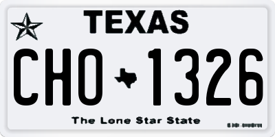 TX license plate CHO1326