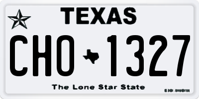 TX license plate CHO1327