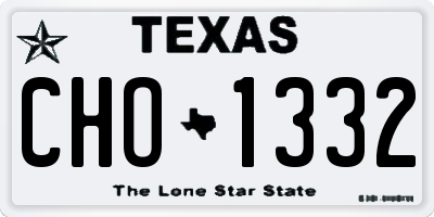 TX license plate CHO1332