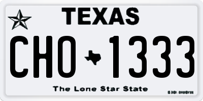 TX license plate CHO1333