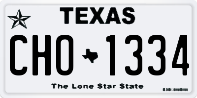 TX license plate CHO1334