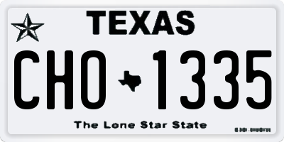 TX license plate CHO1335