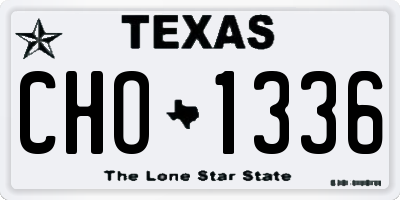 TX license plate CHO1336