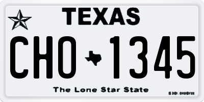 TX license plate CHO1345