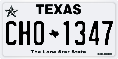 TX license plate CHO1347