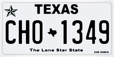 TX license plate CHO1349