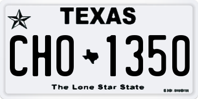 TX license plate CHO1350