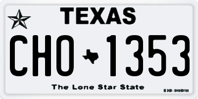 TX license plate CHO1353