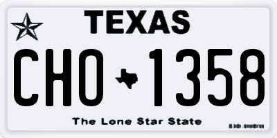 TX license plate CHO1358