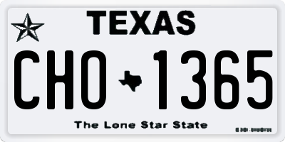 TX license plate CHO1365