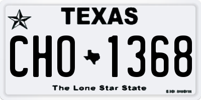TX license plate CHO1368