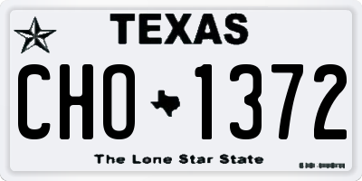 TX license plate CHO1372